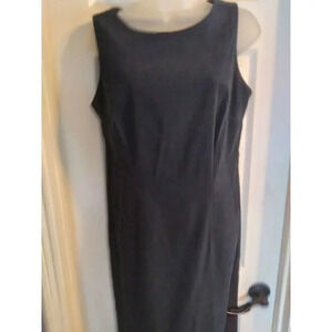 T & Company Jumper Dress Black Sleeveless Sz 10 Preppy Sporty Faux Suede